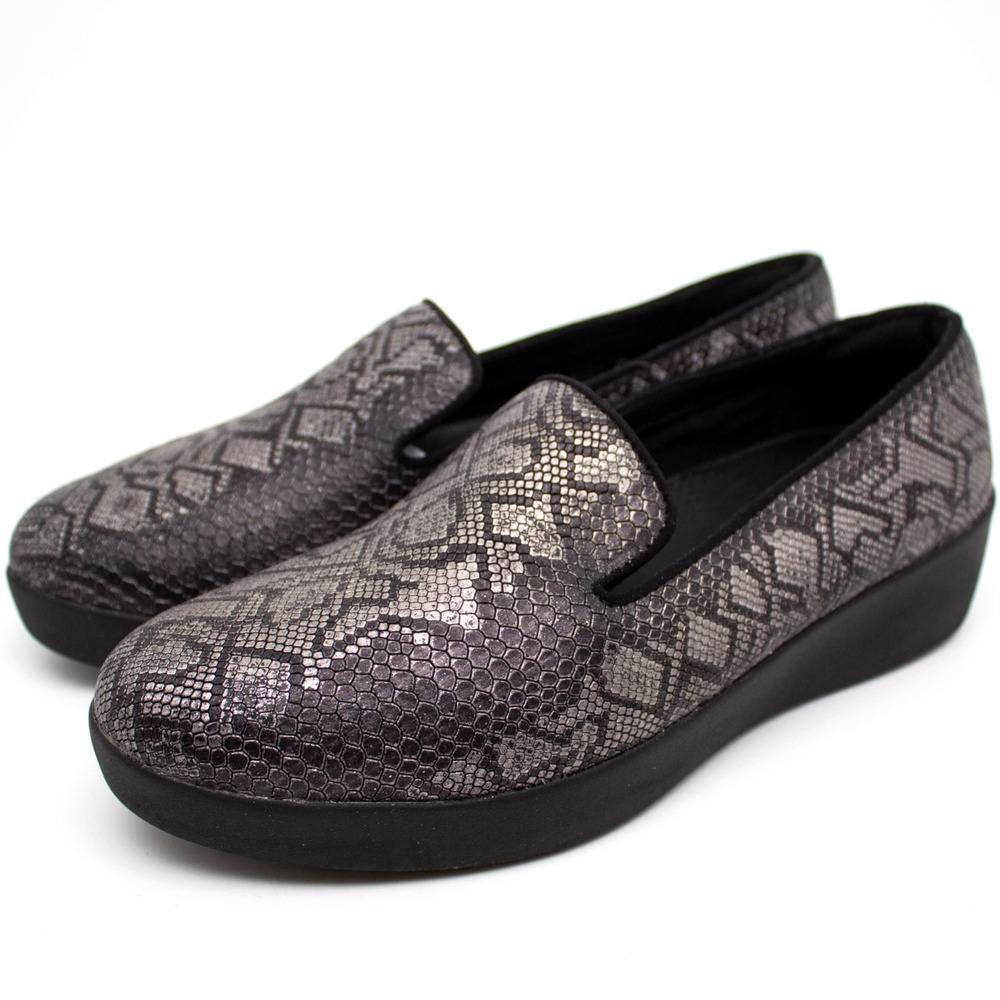 FitFlop Audrey Python Print Smoking Slippers Womens SIZE 6.5 Comfort Shoes - Picture 3 of 6